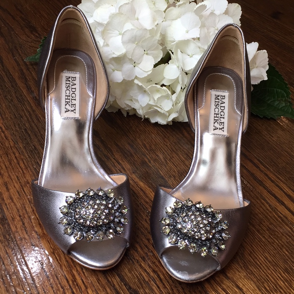 Badgley Mischka Lacie Silver Heels